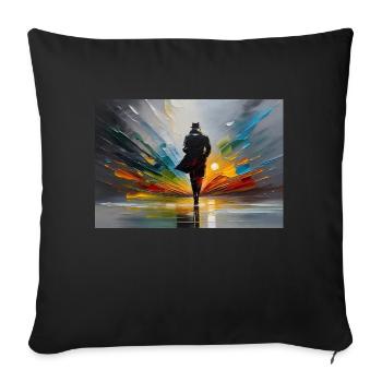 Licht am Ende des Tunnels - Sofakissenbezug 45 x 45 cm - Schwarz - Vorne