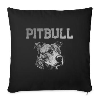 Pitbull - Sofa pillowcase 17,3'' x 17,3'' (45 x 45 cm) - black - Front