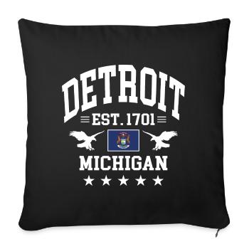 Detroit - Sofa pillowcase 17,3'' x 17,3'' (45 x 45 cm) - black - Front