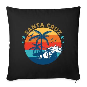 California Surfing Santa Cruz - Sofa pillowcase 17,3'' x 17,3'' (45 x 45 cm) - black - Front