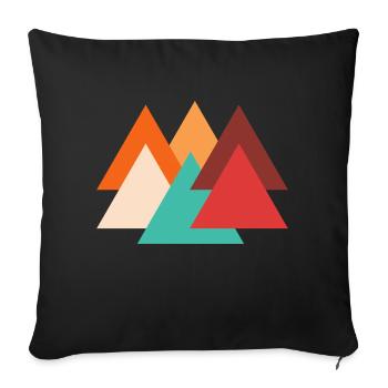 Retro-Dreieck - Sofakissenbezug 45 x 45 cm - Schwarz - Vorne