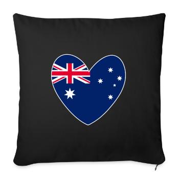 Cœur Australie - Housse de coussin décorative 45 x 45 cm - noir - Devant