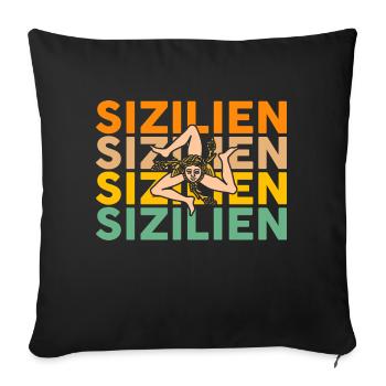Sicilians Sicilian Sicily - Sofa pillowcase 17,3'' x 17,3'' (45 x 45 cm) - black - Front