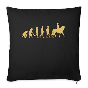 Pferd Reiten Evolution - Sofakissenbezug 45 x 45 cm - Schwarz - Vorne