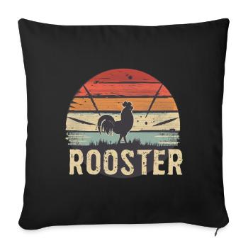 Rooster - Sofa pillowcase 17,3'' x 17,3'' (45 x 45 cm) - black - Front