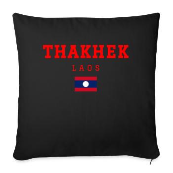 Thakhek Laos - Sofa pillowcase 17,3'' x 17,3'' (45 x 45 cm) - black - Front