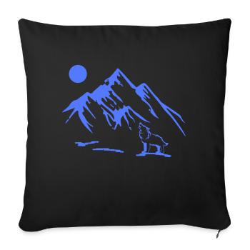 wolf vollmond - Sofakissenbezug 45 x 45 cm - Schwarz - Vorne