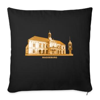 Magdeburg Old Town Hall Saxony-Anhalt - Sofa pillowcase 17,3'' x 17,3'' (45 x 45 cm) - black - Front