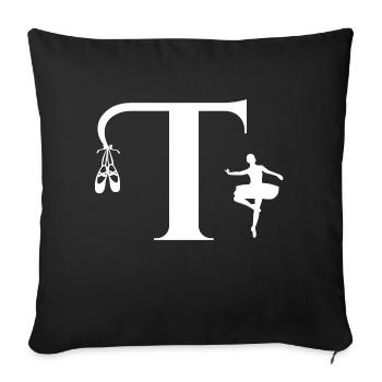Letter t ballerina - Sofa pillowcase 17,3'' x 17,3'' (45 x 45 cm) - black - Front