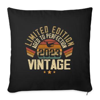 Vintage 2023 Retro Birthday Gift 2023 - Sofa pillowcase 17,3'' x 17,3'' (45 x 45 cm) - black - Front