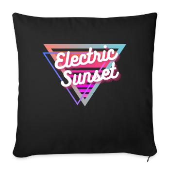 Electric Sunset - Sofa pillowcase 17,3'' x 17,3'' (45 x 45 cm) - black - Front