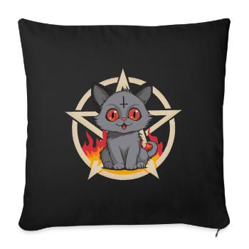 Satans Petit Enfer Ronronner Chat - Housse de coussin décorative 45 x 45 cm - noir - Devant