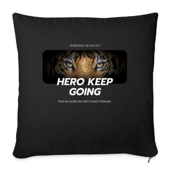 Fearless et le mal qu’il contient ContinuezHéros - Housse de coussin décorative 45 x 45 cm - noir - Devant