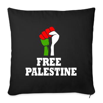 Free palestine - Sofa pillowcase 17,3'' x 17,3'' (45 x 45 cm) - black - Front