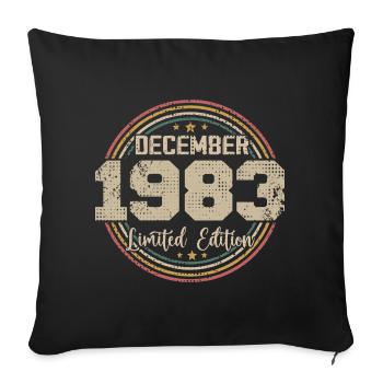 Les Légendes Sont Nées En Décembre 1983 - 1983 - Housse de coussin décorative 45 x 45 cm - noir - Devant