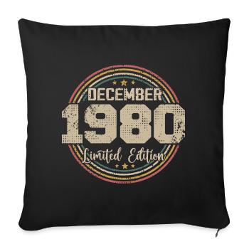 Les Légendes Sont Nées En Décembre 1980 - 1980 - Housse de coussin décorative 45 x 45 cm - noir - Devant
