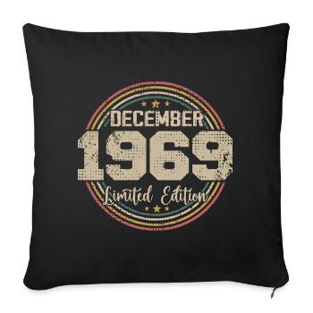 Les Légendes Sont Nées En Décembre 1969 - 1969 - Housse de coussin décorative 45 x 45 cm - noir - Devant