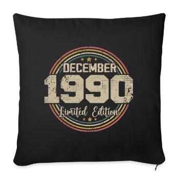 Les Légendes Sont Nées En Décembre 1990 - 1990 - Housse de coussin décorative 45 x 45 cm - noir - Devant