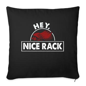Hey Nice Rack Ribs Grill BBQ Short Ribs Rack - Sofakissenbezug 45 x 45 cm - Schwarz - Vorne