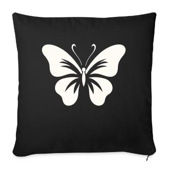 Bold Butterfly - Sofa pillowcase 17,3'' x 17,3'' (45 x 45 cm) - black - Front
