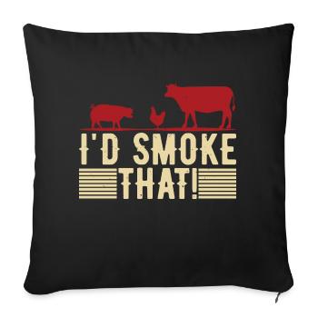 I'd Smoke That Grill BBQ Short Ribs Rack - Sofa pillowcase 17,3'' x 17,3'' (45 x 45 cm) - black - Front