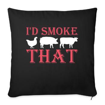 I'd Smoke That Grill BBQ Short Ribs Rack - Sofa pillowcase 17,3'' x 17,3'' (45 x 45 cm) - black - Front