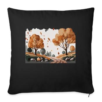 Nature in the Fall (Fall Collection #6) - Sofa pillowcase 17,3'' x 17,3'' (45 x 45 cm) - black - Front