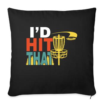Je frapperais le disque disc disc golf disc - Housse de coussin décorative 45 x 45 cm - noir - Devant