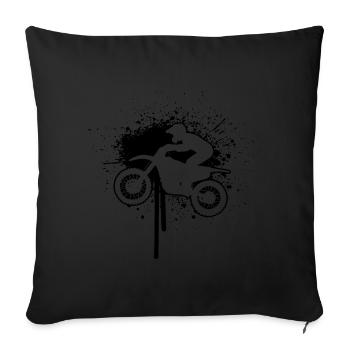Dirt Bike Femme Dirt Biker Freestyle Motocross - Housse de coussin décorative 45 x 45 cm - noir - Devant