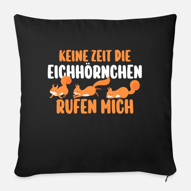 Eichhörnchen - Sofakissenbezug 45 x 45 cm - Schwarz