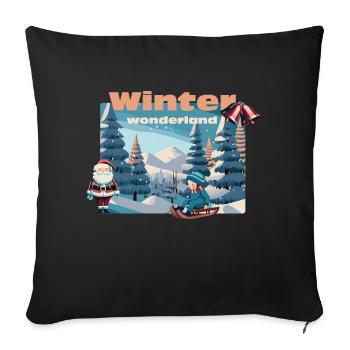 winter wonderland - Sofakissenbezug 45 x 45 cm - Schwarz - Vorne