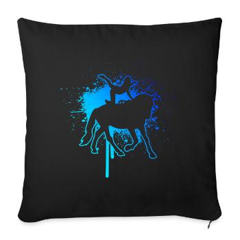 Horse Performance Artistic Gymnastics on Horse - Sofa pillowcase 17,3'' x 17,3'' (45 x 45 cm) - black - Front