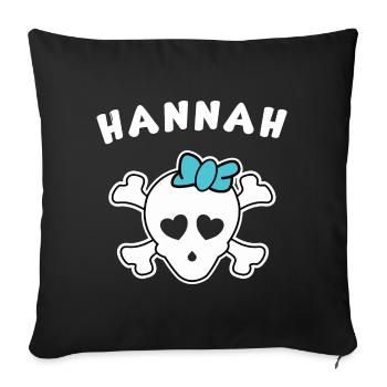 Pirate Hannah Design for Girls and Women - Sofa pillowcase 17,3'' x 17,3'' (45 x 45 cm) - black - Front