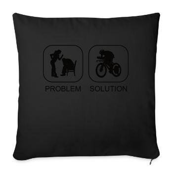 Cycliste Cycliste Cyclisme Cyclisme Cyclisme - Housse de coussin décorative 45 x 45 cm - noir - Devant
