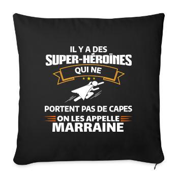 Super-Héroïnes Invisibles Empowerment Tee - Housse de coussin décorative 45 x 45 cm - noir - Devant