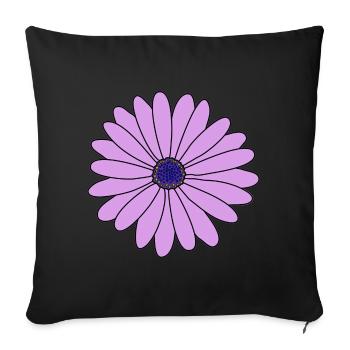 Flower Purple Marguerite - Sofa pillowcase 17,3'' x 17,3'' (45 x 45 cm) - black - Front