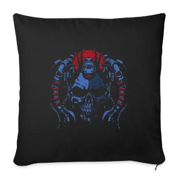 SKUL Red Blue - Sofa pillowcase 17,3'' x 17,3'' (45 x 45 cm) - black - Front