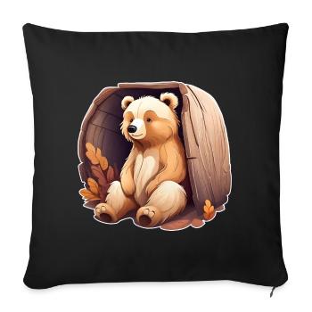 Ours mignon - Housse de coussin décorative 45 x 45 cm - noir - Devant