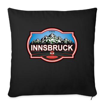 Innsbruck Österreich - Housse de coussin décorative 45 x 45 cm - noir - Devant