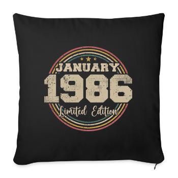 Les légendes sont nées en janvier 1986 - Housse de coussin décorative 45 x 45 cm - noir - Devant
