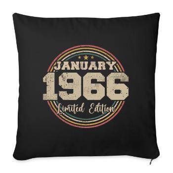 The legends were born in January 1966 - Sofa pillowcase 17,3'' x 17,3'' (45 x 45 cm) - black - Front