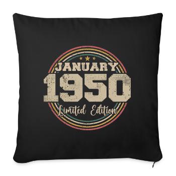Les légendes sont nées en janvier 1950 - Housse de coussin décorative 45 x 45 cm - noir - Devant