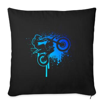 Freestyle Motocross Dirt Bike Femme Dirt Bike - Housse de coussin décorative 45 x 45 cm - noir - Devant