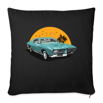 Voiture classique-voiture ancienne - Housse de coussin décorative 45 x 45 cm - noir - Devant