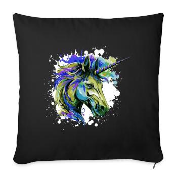 Unicorn Head Portrait Colorful - Sofa pillowcase 17,3'' x 17,3'' (45 x 45 cm) - black - Front