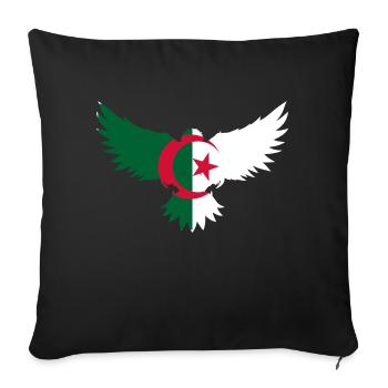 Aigle algérien - idée cadeau Algérie - Housse de coussin décorative 45 x 45 cm - noir - Devant