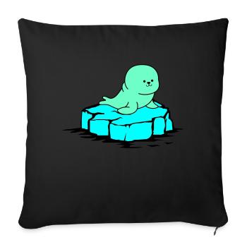 Seal Ice Floe - Sofa pillowcase 17,3'' x 17,3'' (45 x 45 cm) - black - Front
