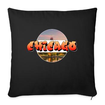 Chicago - Sofa pillowcase 17,3'' x 17,3'' (45 x 45 cm) - black - Front