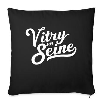 Vitry-sur-Seine - Housse de coussin décorative 45 x 45 cm - noir - Devant