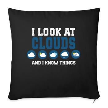 Je regarde les nuages et je sais des choses... - Housse de coussin décorative 45 x 45 cm - noir - Devant